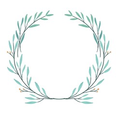 floral wreath frame on a white background
