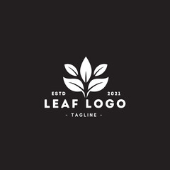 Mint leaves flat vector logo template. EPS10
