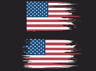Vector Of The Distressed American Flag. American flag in grunge style. United States of America flag. The correct color, army, military, veterans, patriotic vector flag. T shirt design