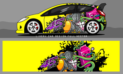 car livery graphic vector. abstract grunge background design for vehicle vinyl wrap and car branding