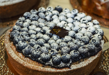 delicious butter cake topped with fresh blueberries