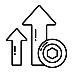 Profit icon, Non-fungible token, Digital technology.