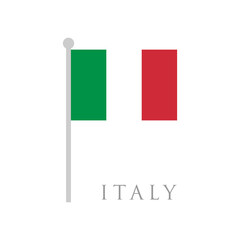 Naklejka premium italy flag flat design vector illustration