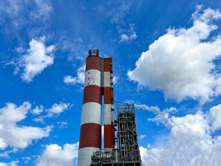 Large-capacity workshop for the production of granular carbamide with copyspace. Appearance on the...