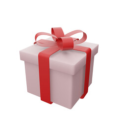 Opened pink gift box with red ribbon on circle stand. png transparent 3d illustration render surprise box. Realistic vector icon for wedding banners, birthday presentation or celebrate