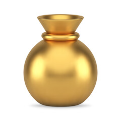 Premium golden tied sack full of present money cash symbol of independence realistic 3d icon vector