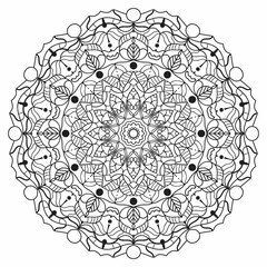 Mandala ornament vector illustration.Hand drawn pattern. Mandala template for coloring book, page decoration. Relaxation pattern.