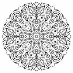 Mandala ornament vector illustration.Hand drawn pattern. Mandala template for coloring book, page decoration. Relaxation pattern.