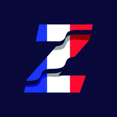 France Alphabet Flag Z