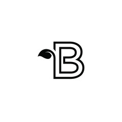 Letter B with leaf vector images