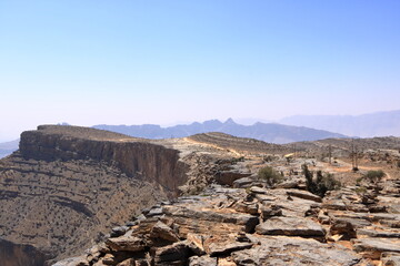 Mountain landscape near Jebel Shams, Sultanate of Oman