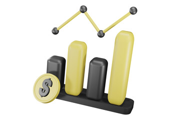 3d render inflation economy icon in duo tone color illustration