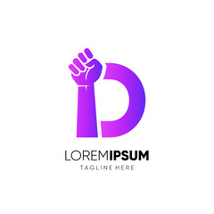 Fototapeta premium Letter D Punch Logo Design Vector Icon Graphic Emblem Illustration