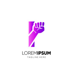 Letter I Punch Logo Design Vector Icon Graphic Emblem Illustration