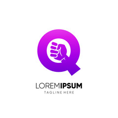 Letter Q Punch Logo Design Vector Icon Graphic Emblem Illustration