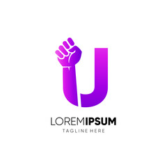 Letter U Punch Logo Design Vector Icon Graphic Emblem Illustration