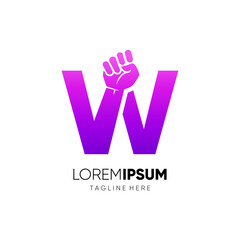 Fototapeta premium Letter W Punch Logo Design Vector Icon Graphic Emblem Illustration