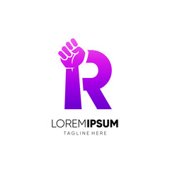 Letter R Punch Logo Design Vector Icon Graphic Emblem Illustration