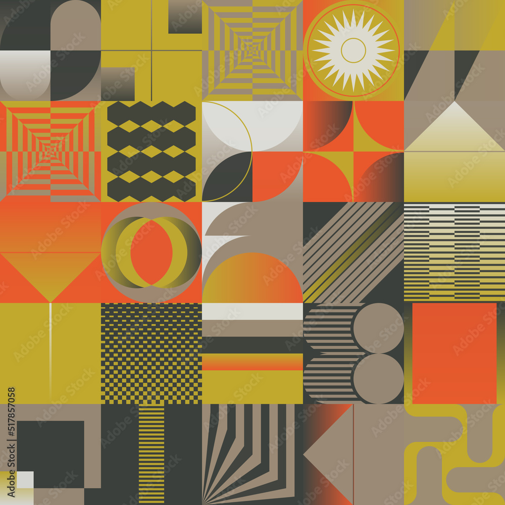 Poster abstract vector pattern graphics made with various geometric shapes and elements