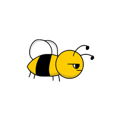 Cartoon bee icon isolated on white background