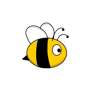 Cartoon bee icon isolated on white background