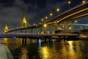 Fototapeta premium Bhumibol Bridge, the most beautiful bridge in Thailand