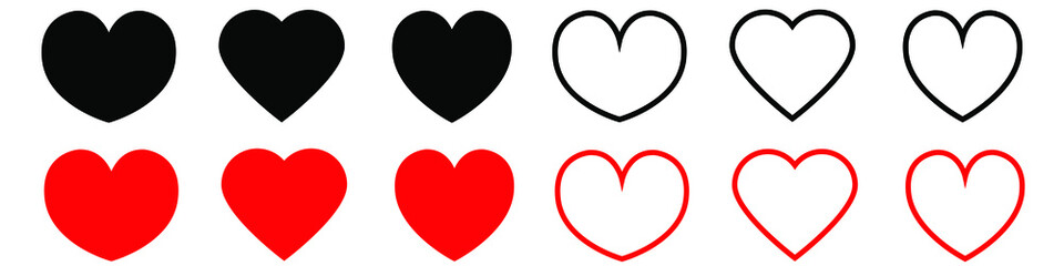 Heart icon vector set. Love illustration sign collection. valentines symbol. Romance logo.
