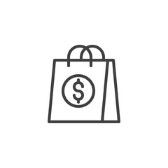 Shopping purchase line icon