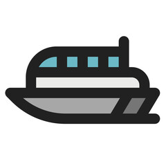  Cruise ship icon outline color