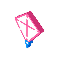 flying kite isometric icon vector. flying kite sign. isolated symbol illustration