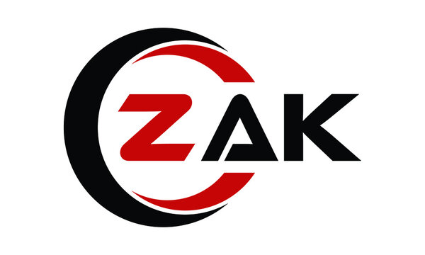 ZAK swoosh three letter logo design vector template | monogram logo | abstract logo | wordmark logo | letter mark logo | business logo | brand logo | flat logo | minimalist logo | text | word | symbol