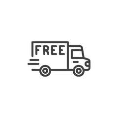 Free shipping service line icon