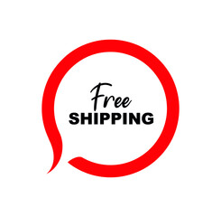 free shipping sign on white background