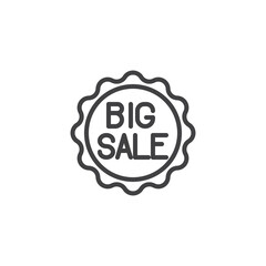Big sale badge line icon