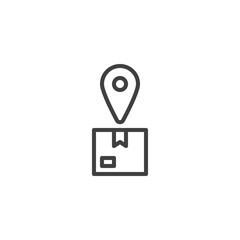 Package tracking line icon
