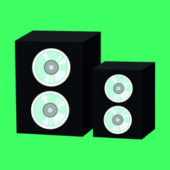 Sound audio speakers, illustration, vector