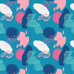 vector teenage seamless neon pattern naive style