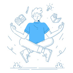 Student doing meditating