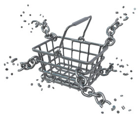 Shopping Basket Metal, Chain Breaks