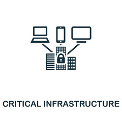 Critical Infrastructure icon. Monochrome simple Cybercrime icon for templates, web design and infographics