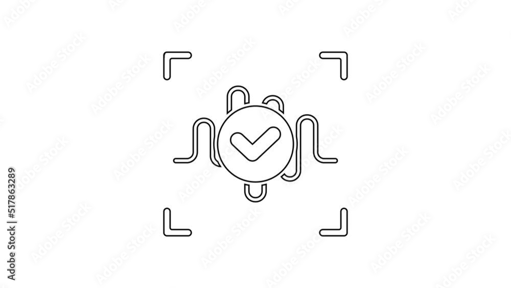 Aufkleber black line voice recognition icon isolated on white background. voice biometric access authenticatio
