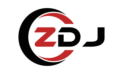 ZDJ swoosh three letter logo design vector template | monogram logo | abstract logo | wordmark logo | letter mark logo | business logo | brand logo | flat logo | minimalist logo | text | word | symbol - obrazy, fototapety, plakaty