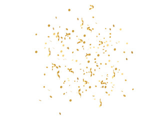 Golden glitter confetti isolated on white background. Shiny particles. Party, Merry Christmas, Happy New year decoration. 3D rendering.