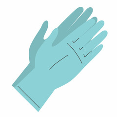 Blue sterile gloves vector isolated. Illustration of a pair of medical gloves. Safety and protection concept. Rubber equipment for doctor.