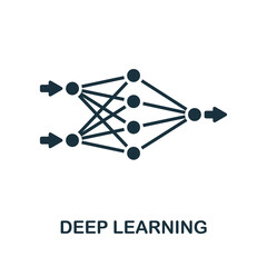 Deep Learning icon. Monochrome simple line Data Science icon for templates, web design and infographics