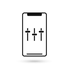 Mobile phone with Customisation flat design icon.
