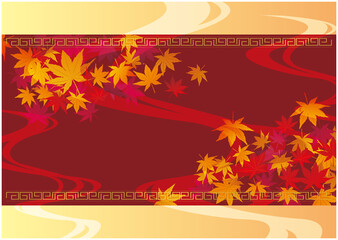 秋の紅葉和風背景
