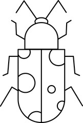 Flat Insect bug illustration set. Set of black outline bugs illustration. Black and white icons of different insects