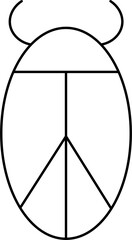 Flat Insect bug  illustration set. Set of black outline bugs illustration. black and white icons of different insects