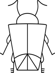 Flat Insect bug vector set.  Vector Set of black outline bugs. Vector black and white icons of different insects